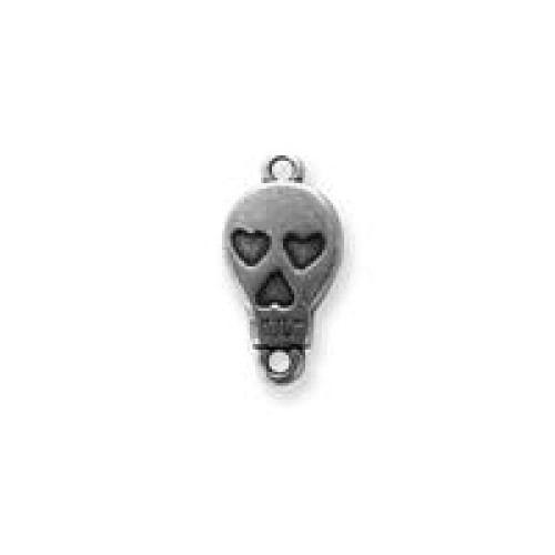 Skull Connector 23x11.5mm Silver Antique