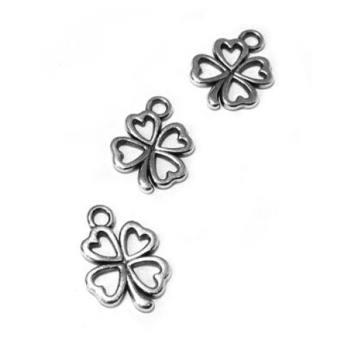 Clover  13mm Antique Silver