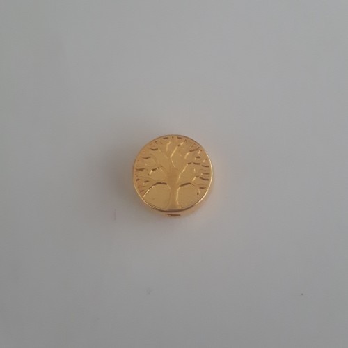 Round Bead Tree of Life 9 mm Gold Plated