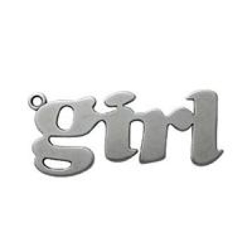 Girl Pendant 23x51mm Antique Silver