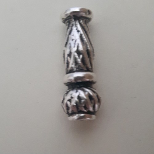 Bead Тube For Rosary 18 mm Silver Antique