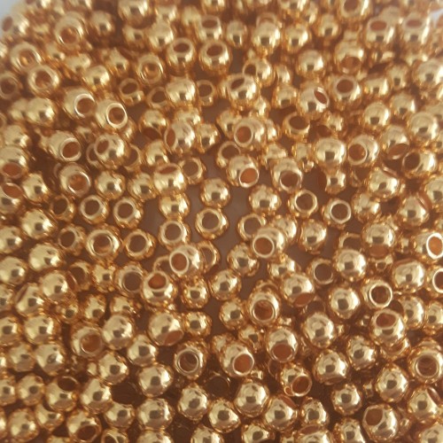 Zamak Bead 3.2x2.6 mm (Ø 1.2mm) Gold Plated 10 pcs.