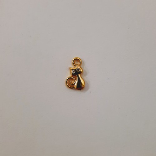 CAT 6 mm With Zircon Eyes Gold  Plated