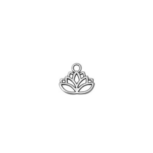 Lotus 17x11 mm Antique Silver