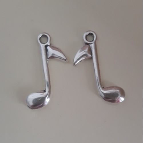 Music Note 26mm Antique Silver