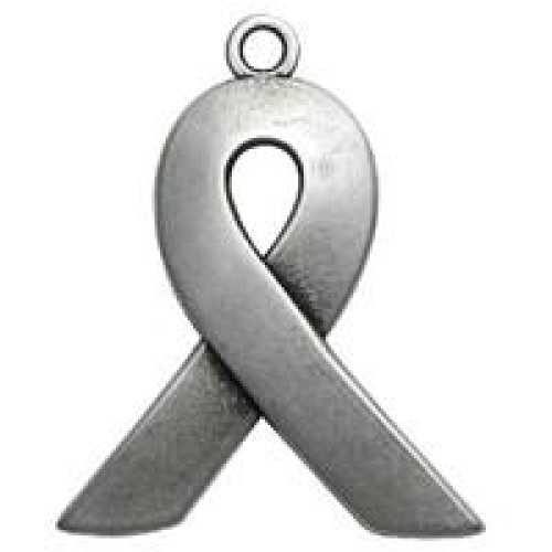 Against AIDS Sign  32x39mm Antique Silver