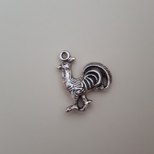 Rooster 21x15 mm Antique Silver