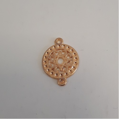 Connector Filigree Round 15 mm Gold Plated