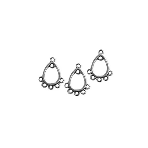 Drop with 5 Loops 11 mm Antique Silver