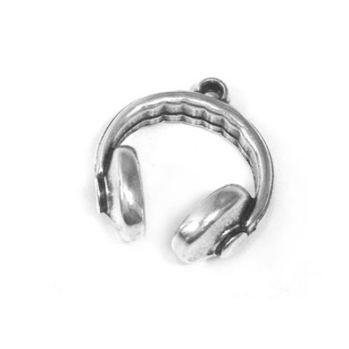 Headphones 22x21 mm Antique Silver