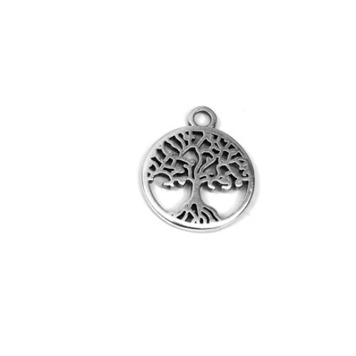 Tree of Life 15 mm Antique Silver