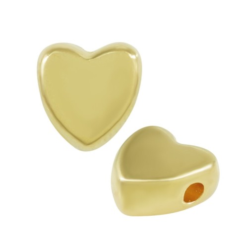 Zamak Slider Heart 9 mm (Ø 2mm) Gold Plated