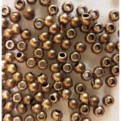 Zamak Bead 3.2x2.6 mm (Ø 1.2mm) Brass Antique 10 pcs.