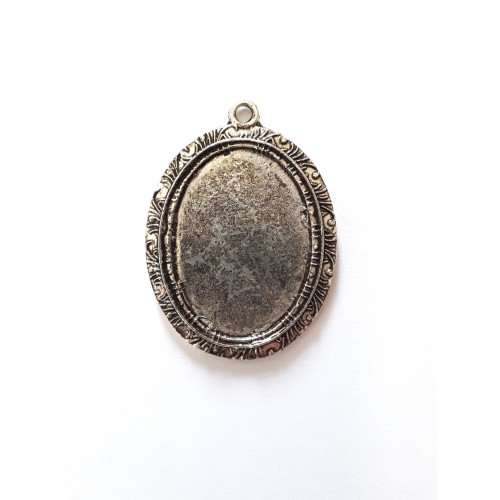 Pendant base 35/48 mm silver antique