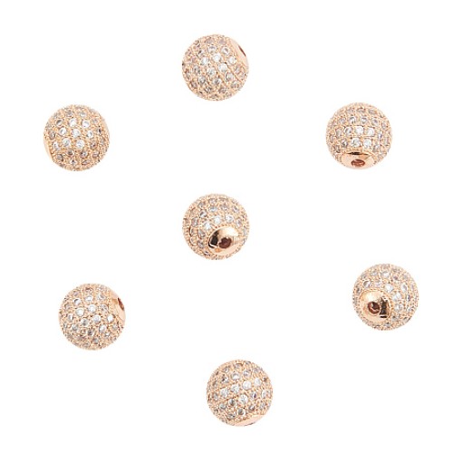 Paved Zircon Spacer Bead 10  mm Gold Colour