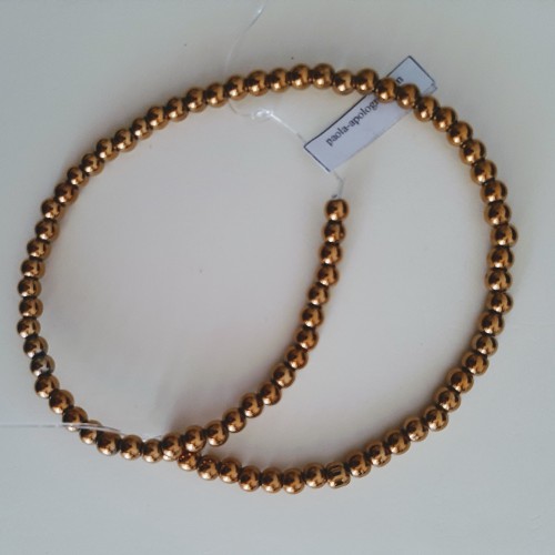 Hematite  Gold Colour  6mm