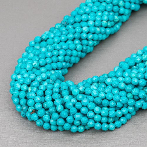 Howlite Turquoise Blue Faceted 3mm