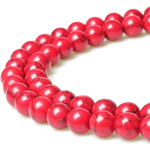 Howlite - Red- 6mm