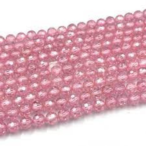 ROSE QUARTZ  Diamond Cut Faceted 3mm