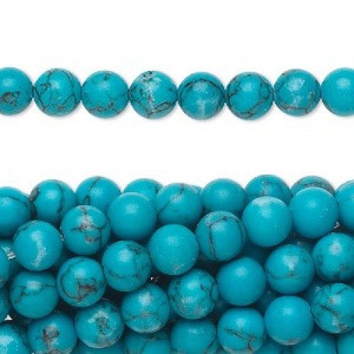 Howlite -  Dark Turquoise Blue - 8mm