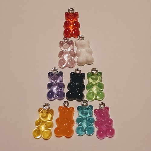 Gummy Bear Pendant 10 pcs. Mixed Colours