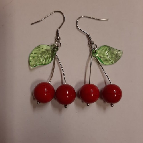 Earrings Cherries Stainless Steel