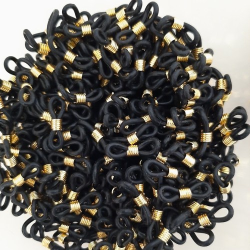 Retainers- Black Rubber With Gold Foiled Spring Large Size